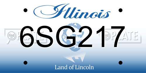 6SG217 Illinois License Plate