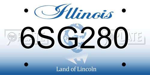 6SG280 Illinois License Plate