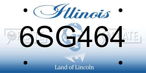 6SG464 Illinois License Plate