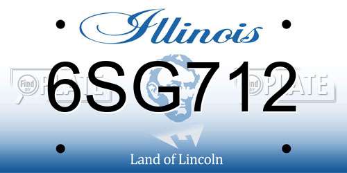 6SG712 Illinois License Plate