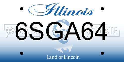 6SGA64 Illinois License Plate