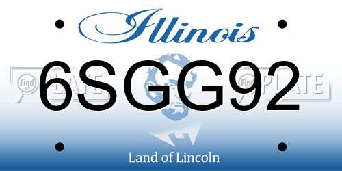 6SGG92 Illinois License Plate