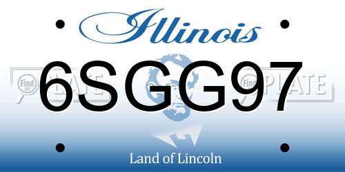 6SGG97 Illinois License Plate