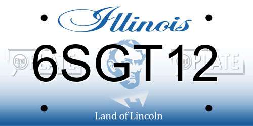 6SGT12 Illinois License Plate
