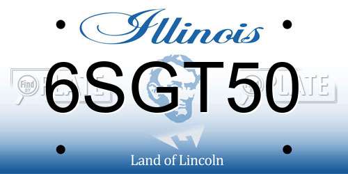 6SGT50 Illinois License Plate