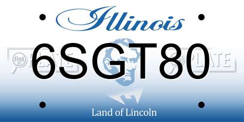 6SGT80 Illinois License Plate