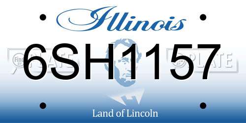 6SH1157 Illinois License Plate