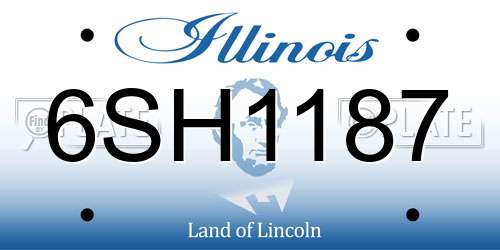 6SH1187 Illinois License Plate