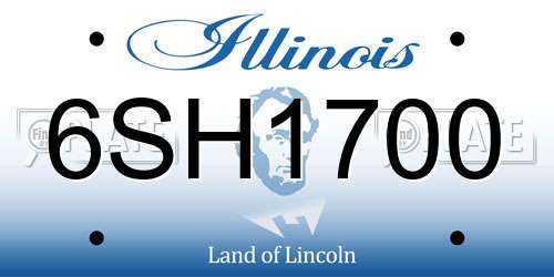 6SH1700 Illinois License Plate
