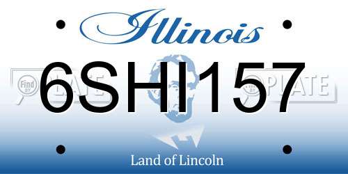6SHI157 Illinois License Plate