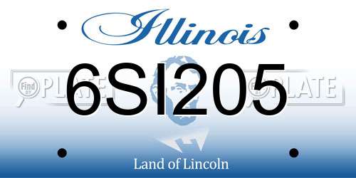 6SI205 Illinois License Plate