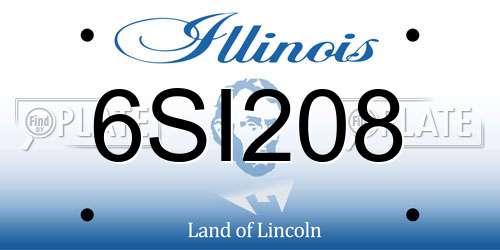 6SI208 Illinois License Plate