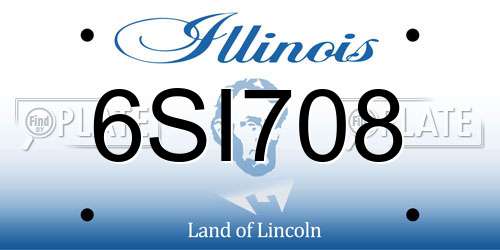 6SI708 Illinois License Plate
