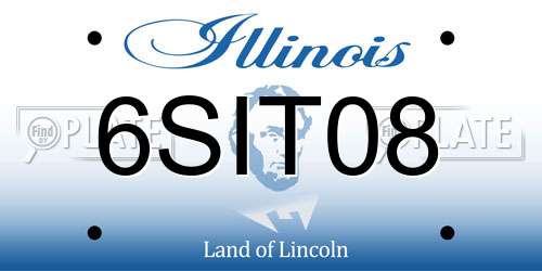 6SIT08 Illinois License Plate
