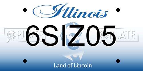 6SIZ05 Illinois License Plate
