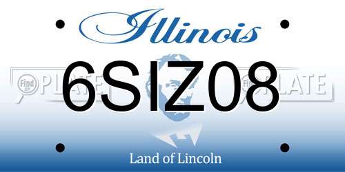6SIZ08 Illinois License Plate