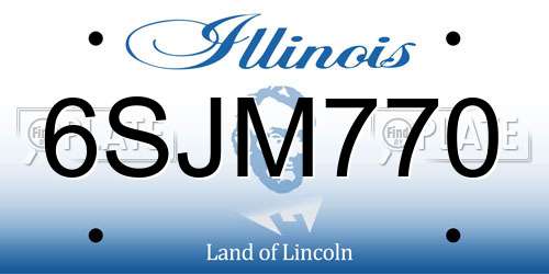6SJM770 Illinois License Plate