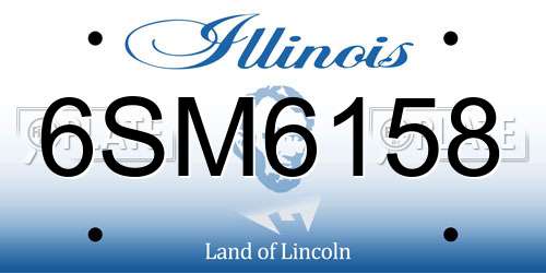 6SM6158 Illinois License Plate