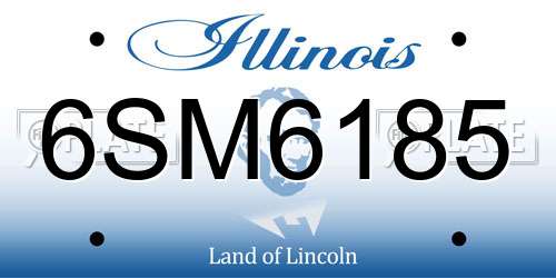 6SM6185 Illinois License Plate