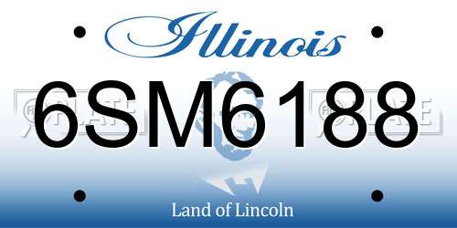 6SM6188 Illinois License Plate