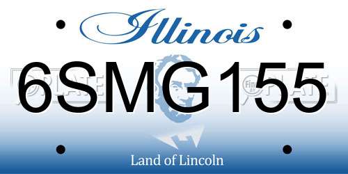6SMG155 Illinois License Plate