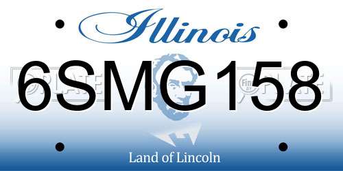6SMG158 Illinois License Plate