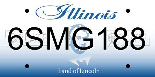 6SMG188 Illinois License Plate