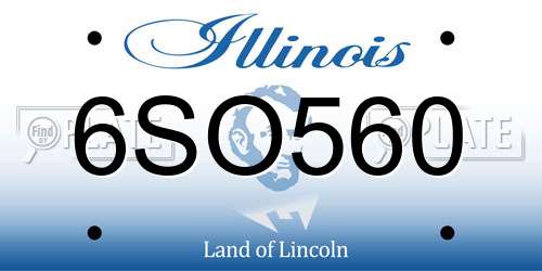 6SO560 Illinois License Plate