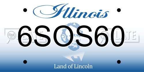 6SOS60 Illinois License Plate