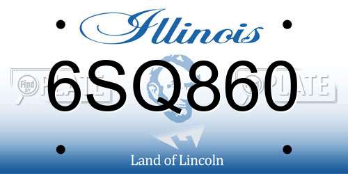 6SQ860 Illinois License Plate