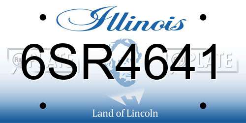 6SR4641 Illinois License Plate