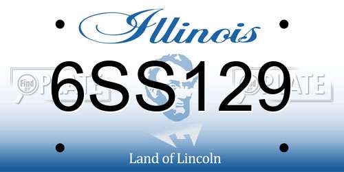 6SS129 Illinois License Plate