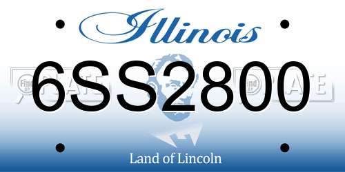 6SS2800 Illinois License Plate