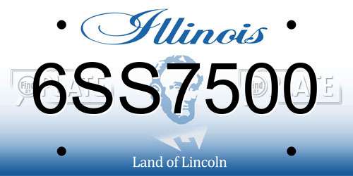 6SS7500 Illinois License Plate