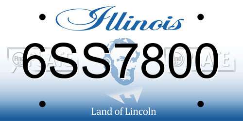 6SS7800 Illinois License Plate