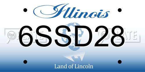 6SSD28 Illinois License Plate