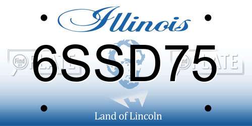 6SSD75 Illinois License Plate