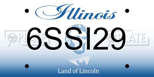 6SSI29 Illinois License Plate