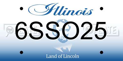 6SSO25 Illinois License Plate
