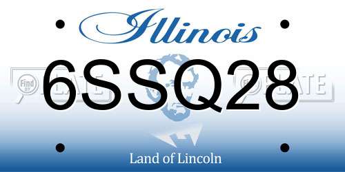 6SSQ28 Illinois License Plate