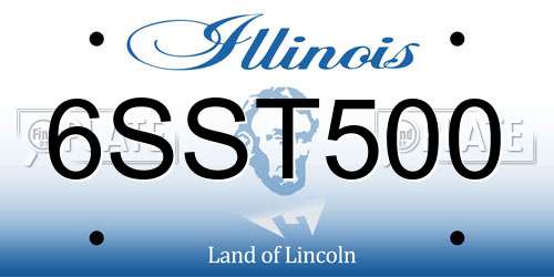 6SST500 Illinois License Plate