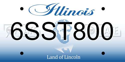 6SST800 Illinois License Plate