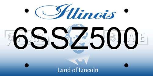 6SSZ500 Illinois License Plate