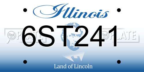6ST241 Illinois License Plate