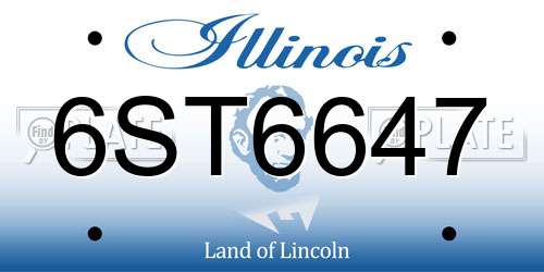 6ST6647 Illinois License Plate