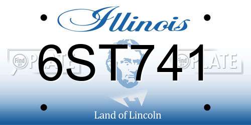6ST741 Illinois License Plate
