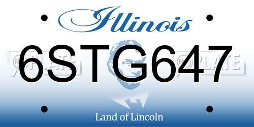 6STG647 Illinois License Plate