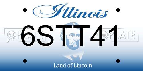 6STT41 Illinois License Plate