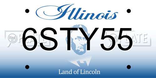 6STY55 Illinois License Plate