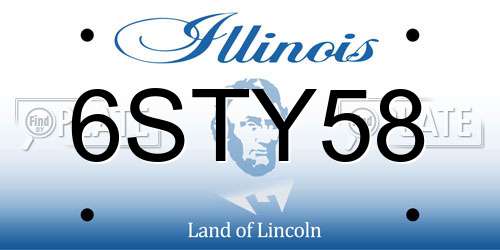 6STY58 Illinois License Plate